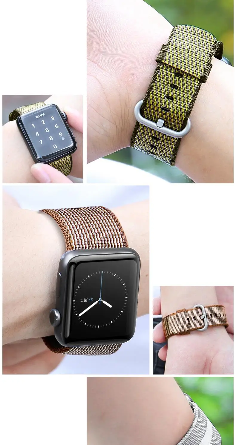 Спортивный тканый нейлоновый ремешок для apple watch band 44 мм/38 мм Iwatch band 42 мм/40 мм correa браслет ремешок для apple watch 4/3/2/1