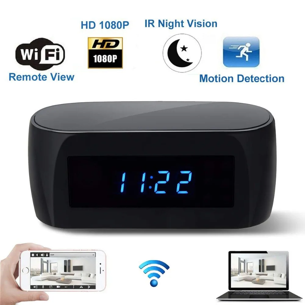 Z16 новая WiFi камера IP мини 1080P HD видеокамера настольные часы будильник Настройка