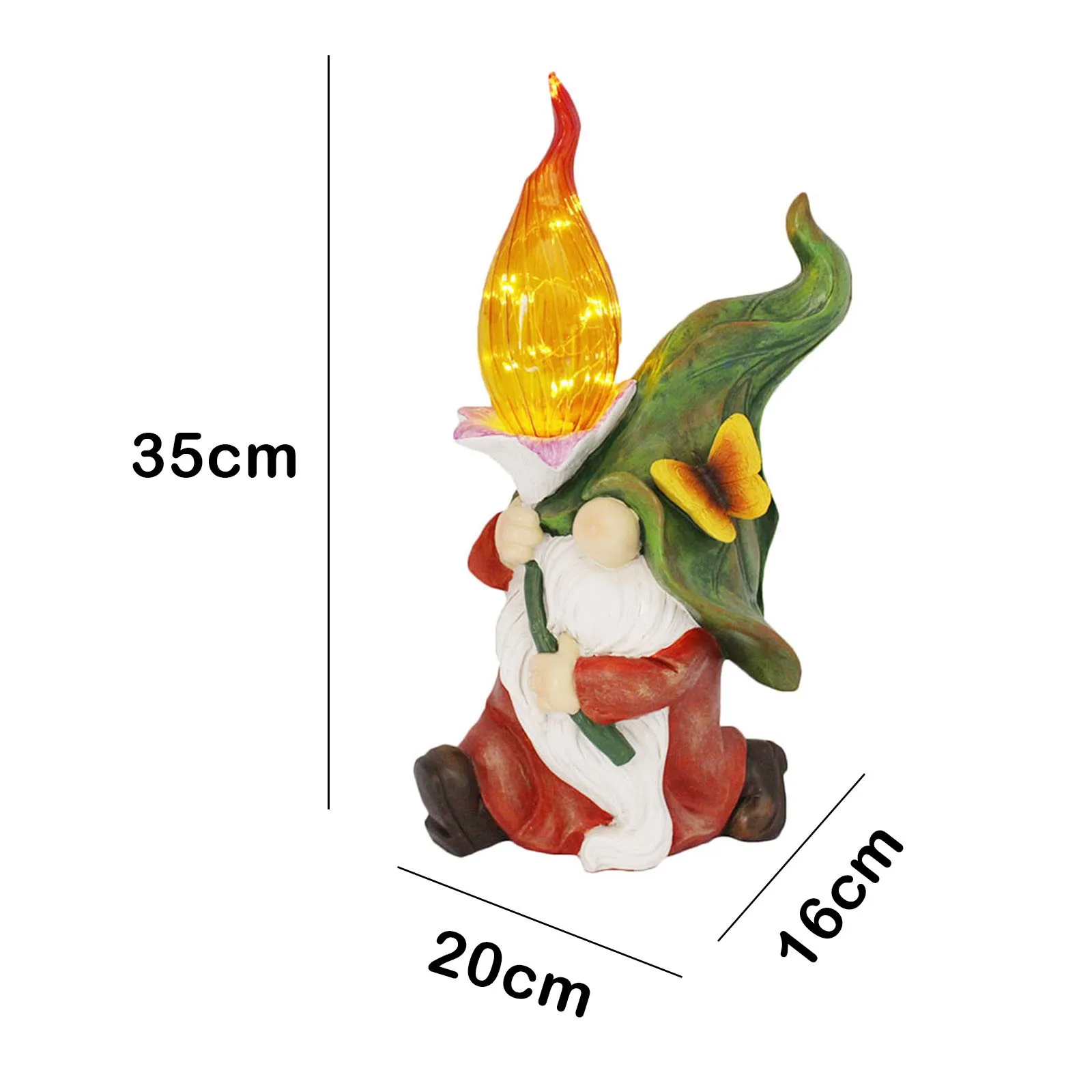 

Dwarf Resin Ornament Garden Dwarf Statue With Solar Led Light Paques Garden Decoration Outdoor Sculptures #T3G