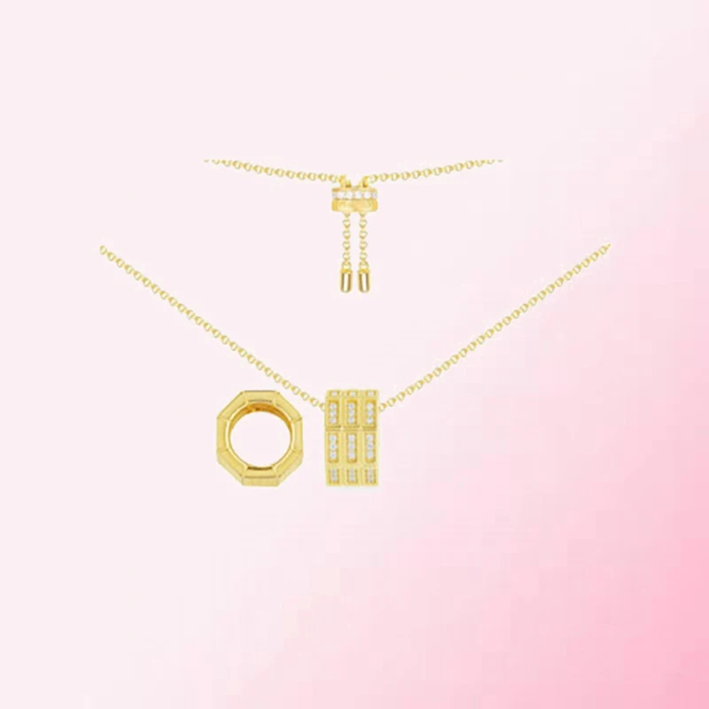 

1:1 Make 925 Sterling Silver Customized Octagonal Geometric Single Ring Exquisite Fashion Necklace