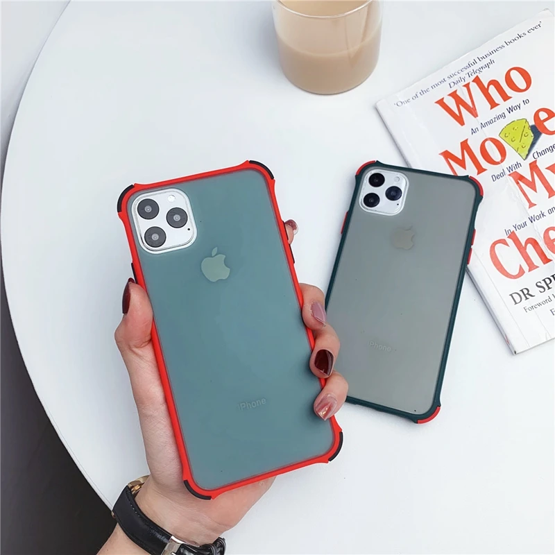 Shockproof Matte Acrylic Color Soft TPU Silicone Case Cover For Apple iPhone 6 6s 7 8 Plus 10 11 Pro X XS Max XR Touch Feel Capa |