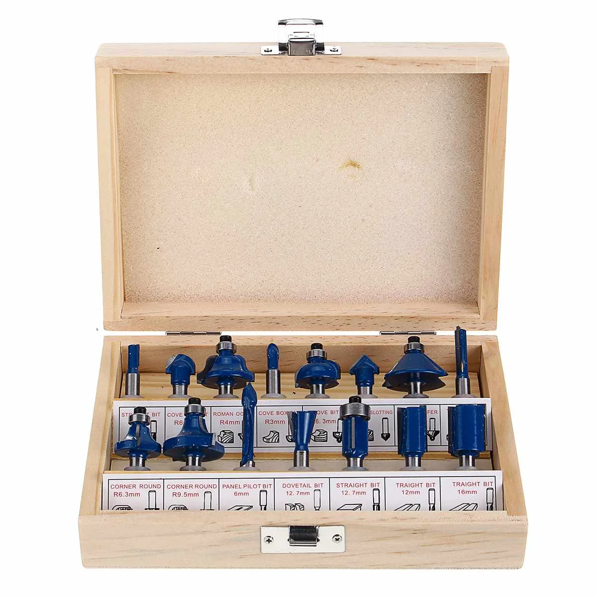 15pcs Router Bit Электрический триммер 1200 Вт 30000 об/мин Электрический деревянный ламинат кромка ручной триммер фрезерный станок Столярный набор Деревообработка 6,35 мм цанговый резной станок - Цвет: 15pcs Router Bit