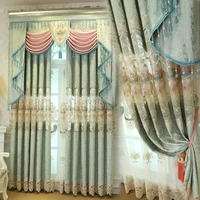 european style chenille curtains tulle high end windows tulle for living room bedroom luxury water soluble embroidered fabric