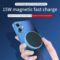 15w magnetic wireless charger for iphone 12 compatible with airpodspro iphone 8 11 and android qi mobile phones thin led charger