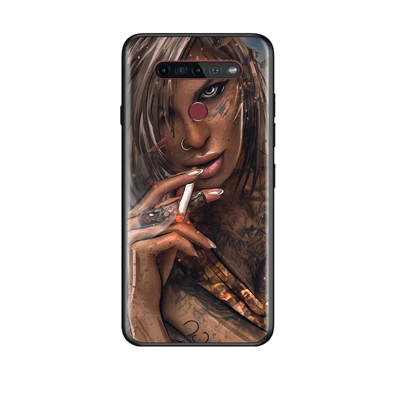 

Cool Fashion Sexy Tattoo Girl For LG G8 V30 V35 V40 V50 V60 Q60 K40S K50S K41S K51S K61 K71 K22 ThinQ 5G Phone Case