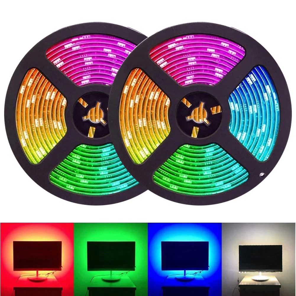 

10m Bluetooth LED Strip Lights RGB 5050 SMD Flexible Ribbon 24 Key Remote Control TV Tape Lamp Waterproof LED Strip