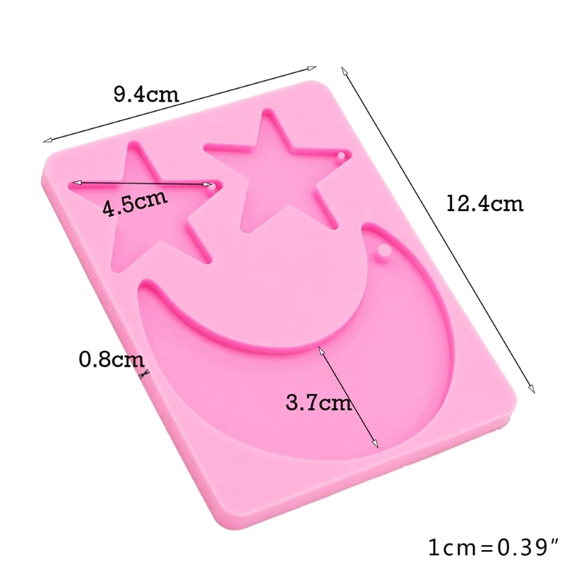 

Keychain Epoxy Resin Mold Shiny Star Moon Shape Keyring Pendant Casting Silicone Mould DIY Crafts Decoration Jewelry Making Tool