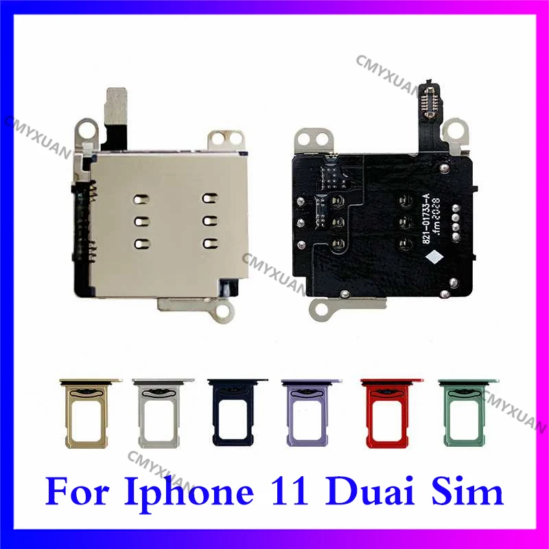 

1 компл. Для iPhone 11 Pro /11proMax устройство для чтения двух SIM-карт + держатель SIM-карты слот адаптер замена