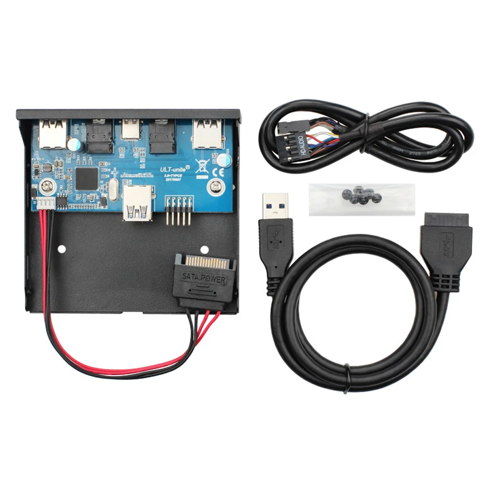 USB 3.0 Front Panel Hub 3.5inch Computer Expansion Board 5 Ports Support Type-C Microphone Input Audio Output Port | Компьютеры и офис