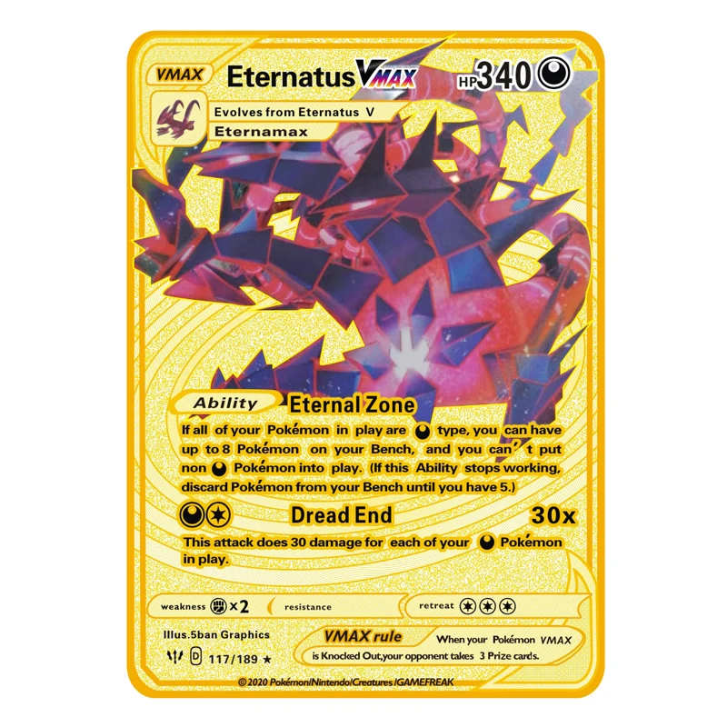 2021 Новый Покемон идентификационные карточки из металла Vmax Пикачу Venusaur Greninja