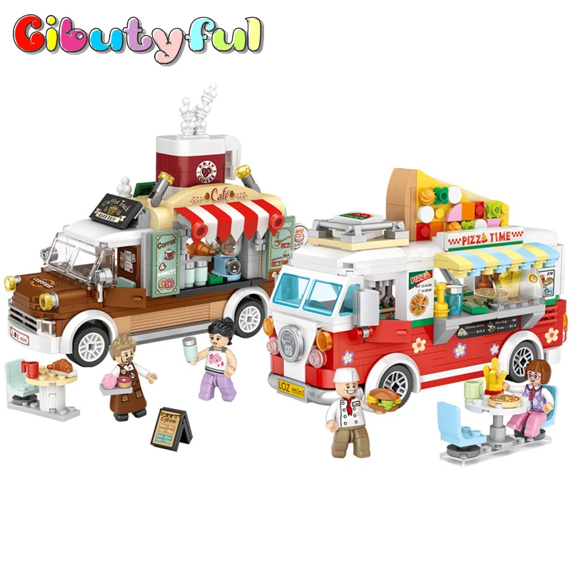 Cibutyful лоз мини-блоки городская серия Вид из окна 491 шт. + продуктовый фургон с