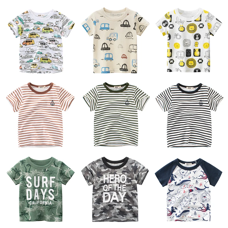 Boys T Shirt Short Sleeves Cotton Tops Girls Baby Children Clothing Summer Tshirt Tee Toddler Clothes for 2-8 Years Fashion 2021