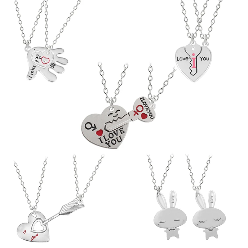 Парное ожерелье сделай сам для женщин и девушек милая головоломка в виде кролика