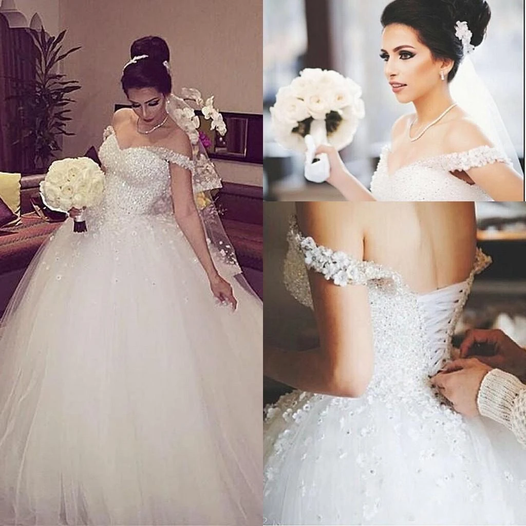 Бальное платье с открытыми плечами, бальное платье с аппликацией из бисера, уникальное свадебное платье на шнуровке, официальные платья для...