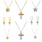 BOAKO 925 Серебряное ожерелье ювелирные изделия для женщин 2020 крест Радуга Cadena плата, модное роскошное Колье со стразами #8,5