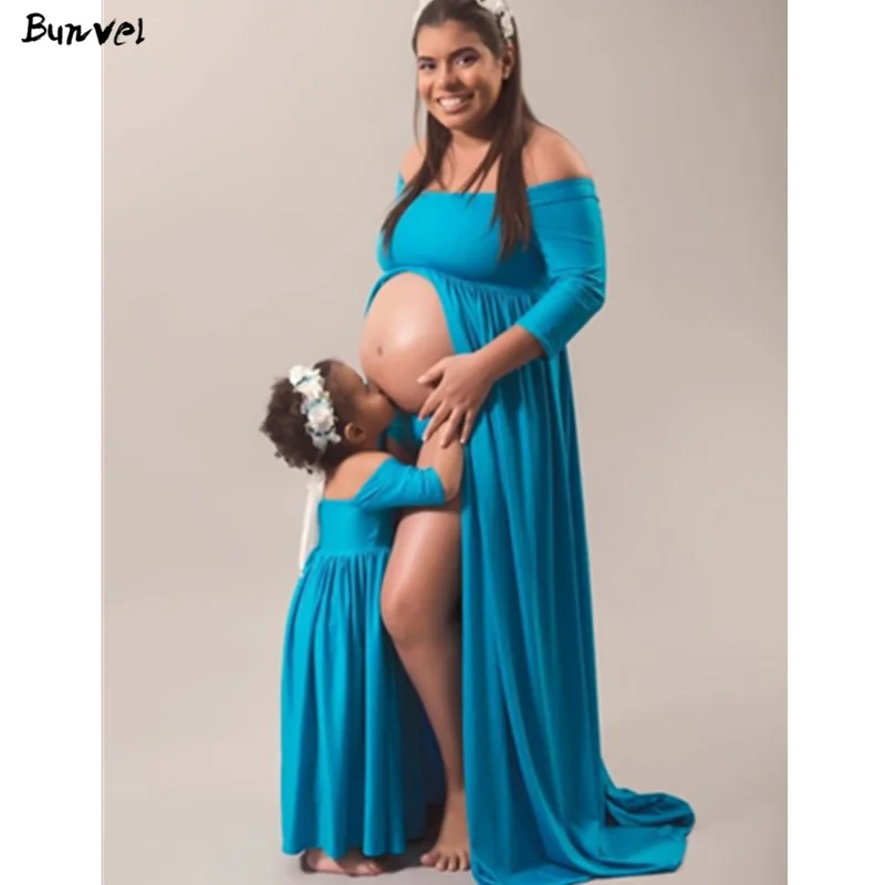 Одежда bunvel для мамы и меня платье маленьких девочек беременных принцессы женщин
