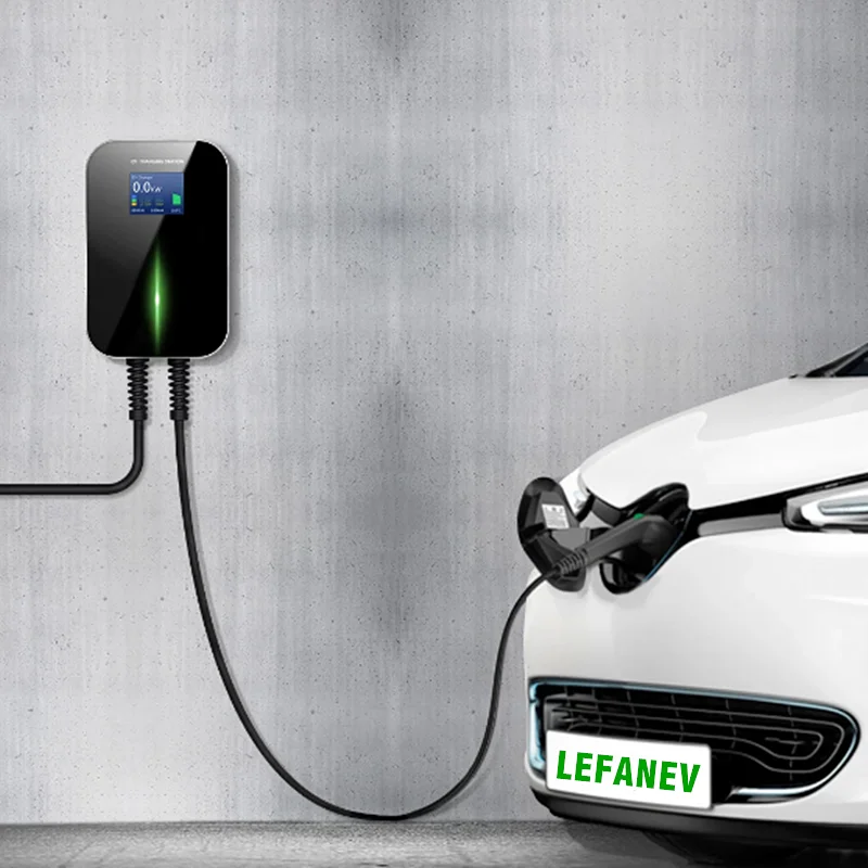 EV зарядное устройство 32A 3-фазная EVSE Wallbox зарядная станция с кабелем типа 2 IEC 62196-2 22