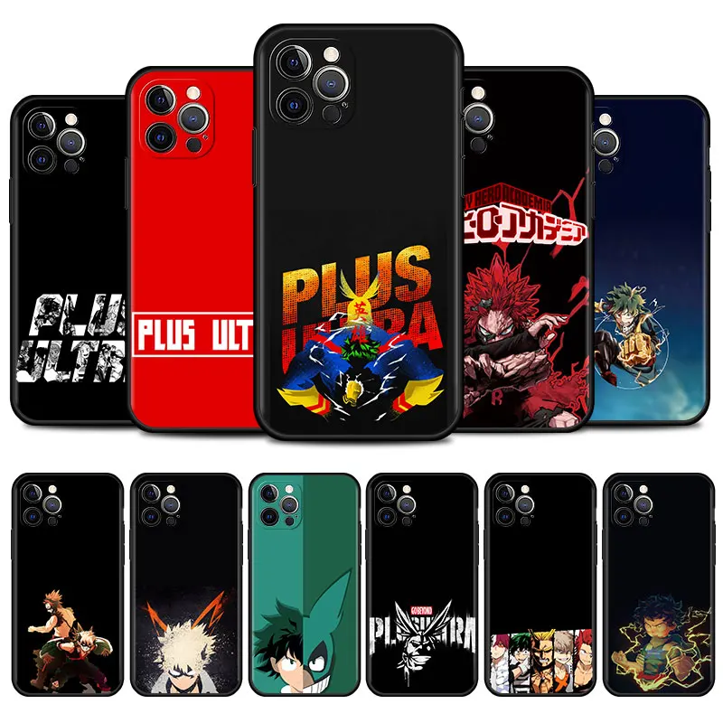 

Hero Academia Cell Phone Case For IPhone 11 13 7 8 Plus XR 12 Pro Max X 6 XS 12 Mini 5 SE Cover Black Soft Silicone Coque