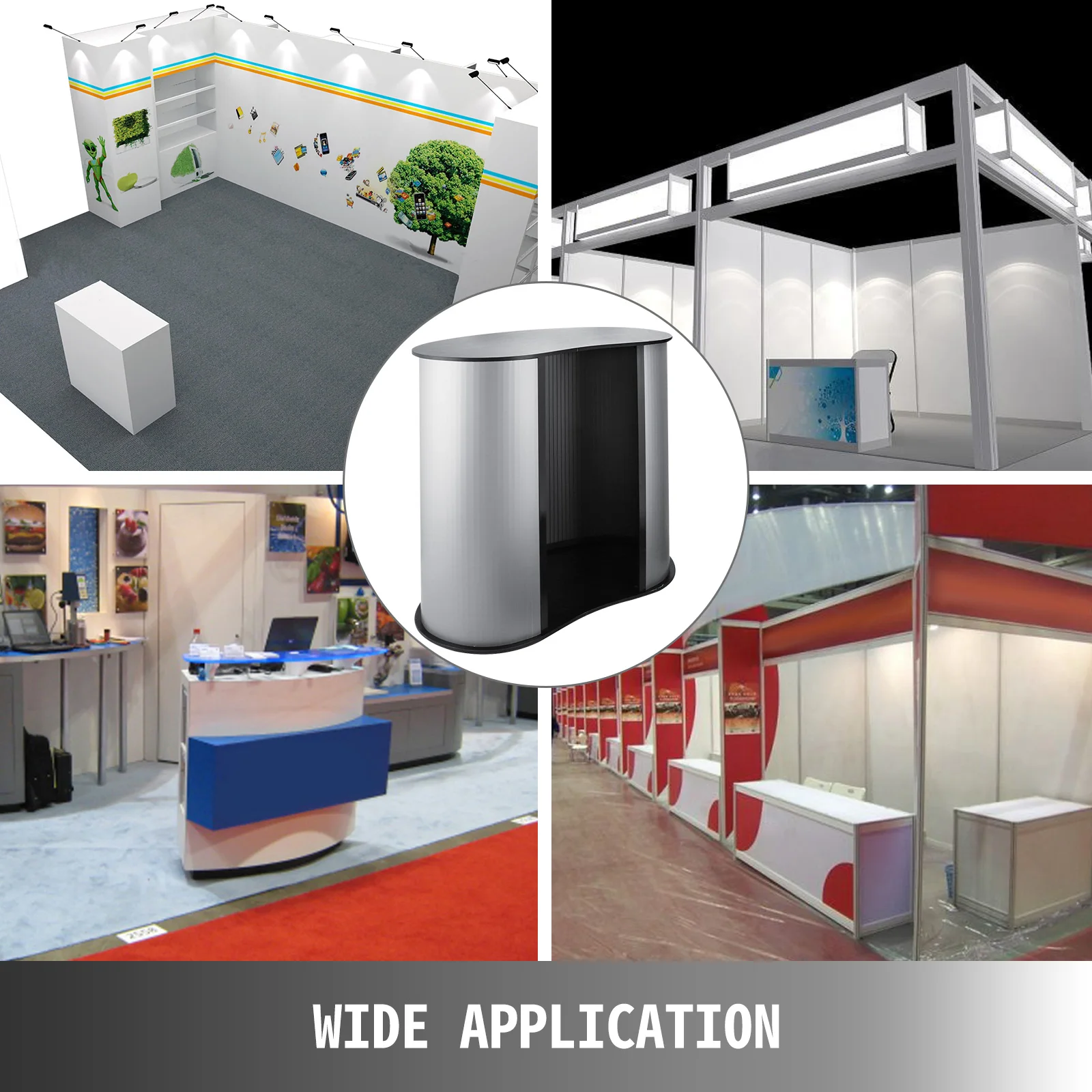 VEVOR-Exhibidor de exposici&oacute;n port&aacute;til, mostrador de promoci&oacute;n, Stand de mesa con bolsas de transporte de pared, 36x36,5 pulgadas-1