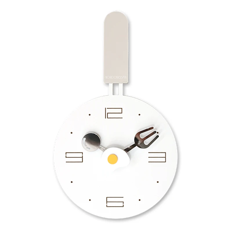 

Cartoon Large Wall Clock Wooden Art Lovely Fried Pan Electronic Wall Clocks Mute Stylish Reloj Pared Home Decoration WE50WC