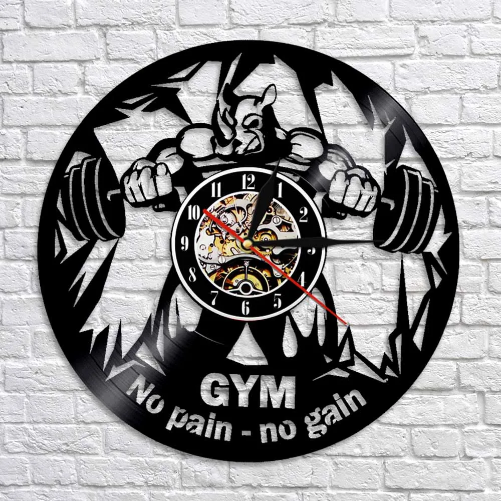Фитнес-клуб мотивация чудовище бесшумные настенные часы декор для тренажерного