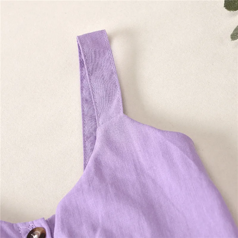 

1-6Y Summer Lovely Infant Kids Baby Girl Clothes Sets Solid Sleeveless Single Breasted Vest Ruffles Ankle Length Skirts 2021 New