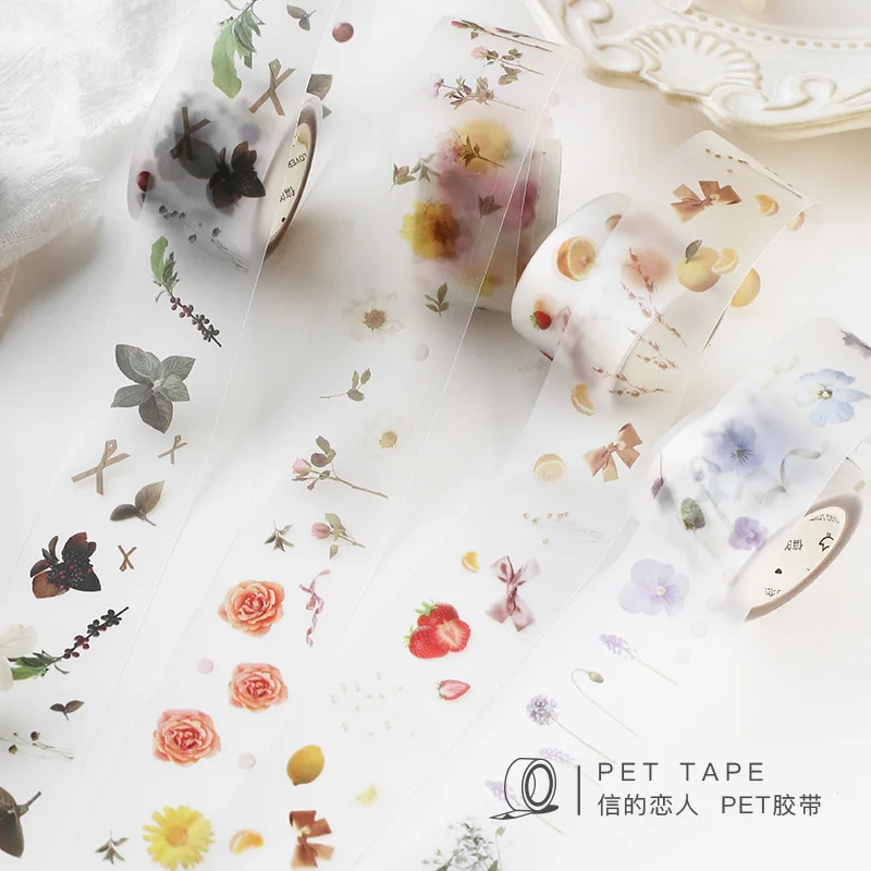 Ретро прозрачный натуральный растительный набор декоративного скотча Васи