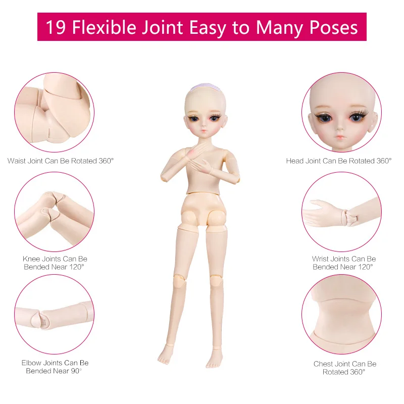 Bjd кукла 45 см подарки для девочки 18 суставов с одеждой изменить Глаза DIY лучшие