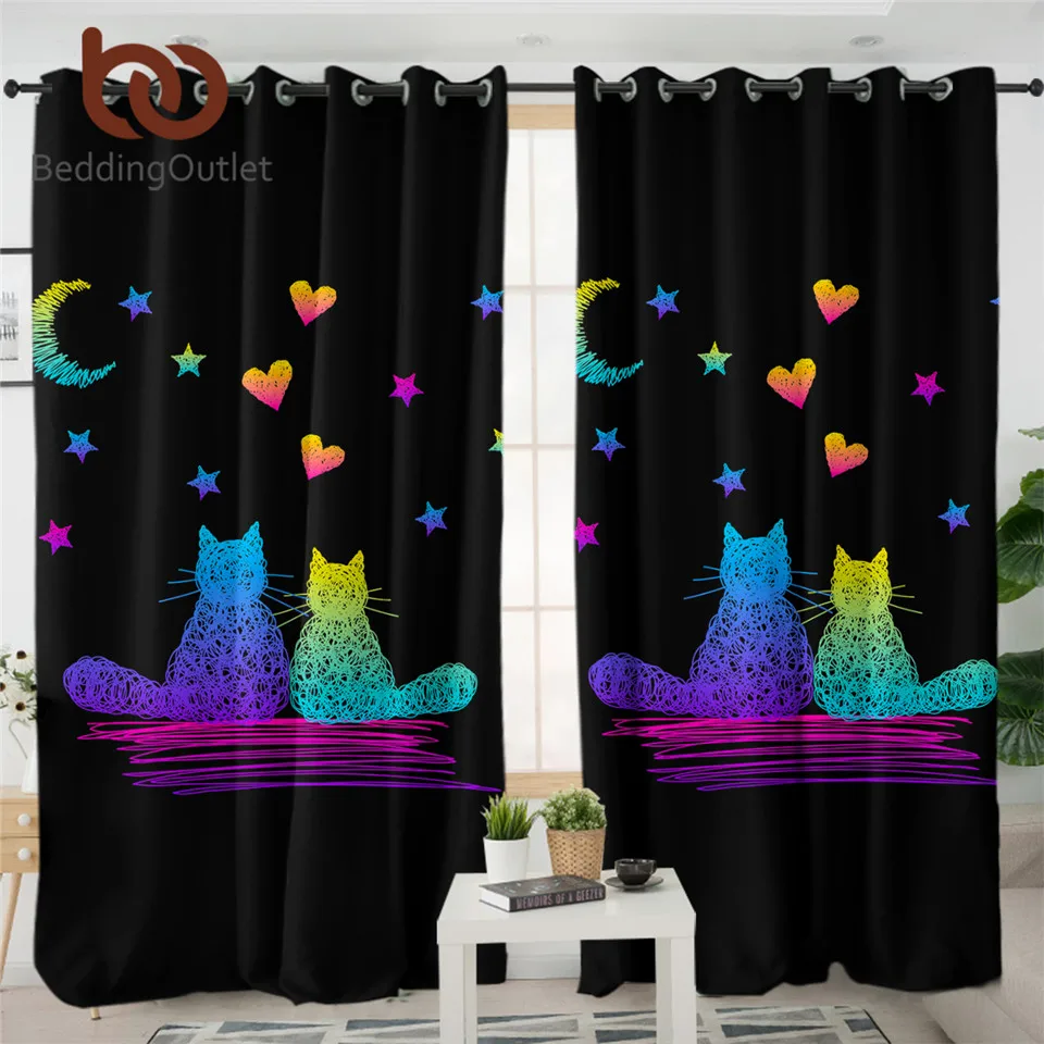 BeddingOutlet занавески для детской комнаты с милыми кошками шторы кухни Мультяшные