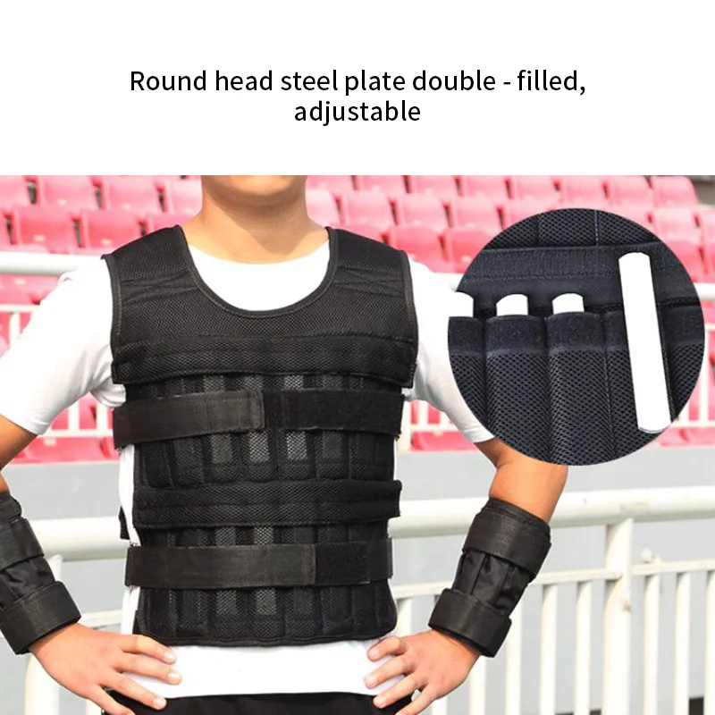 15KG Loading Weighted Vest Adjustable For Boxing Training Workout Fitness Equipment Waistcoat Sand Clothing Training Weight Vest