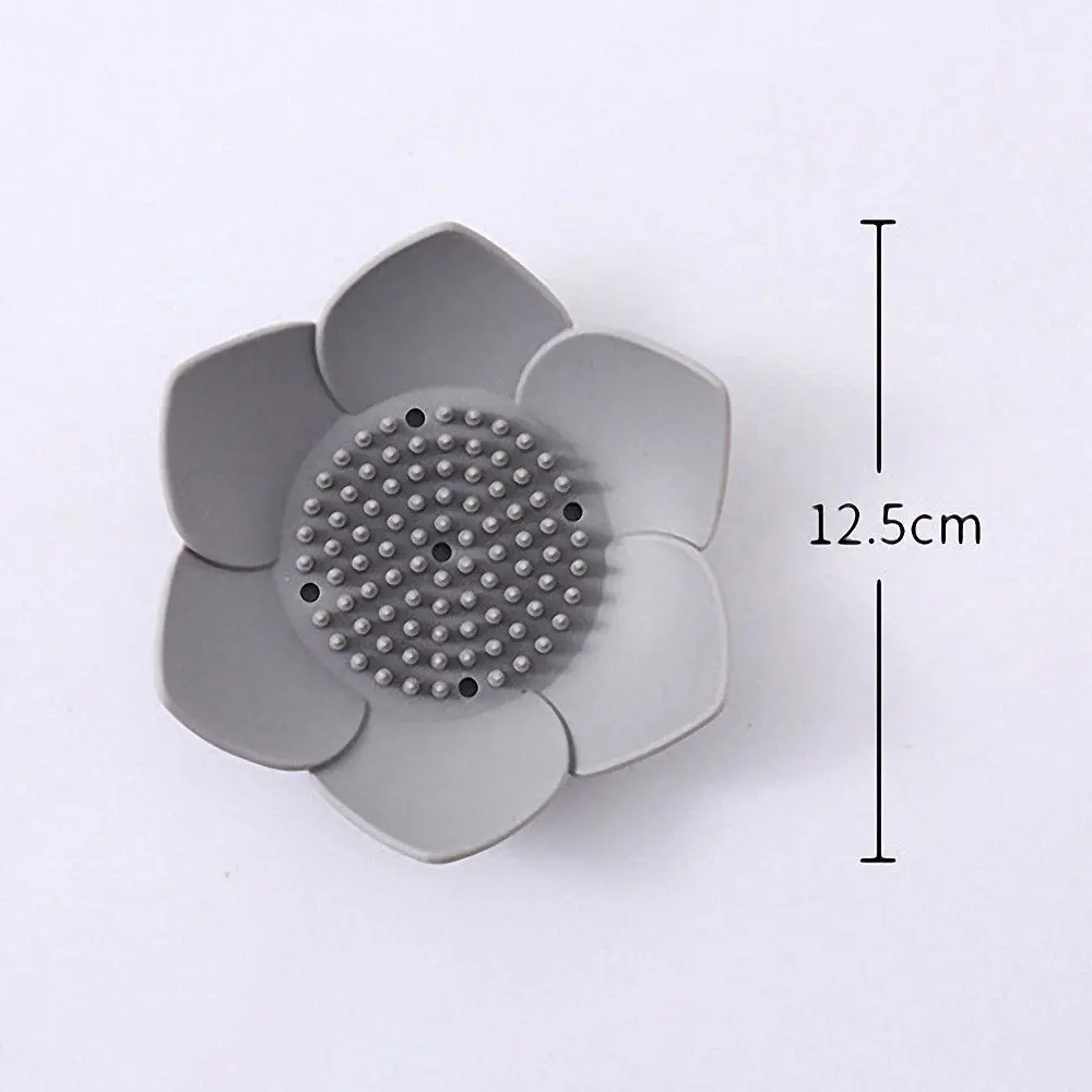 Креативная силиконовая Коробка для мыла в форме лотоса гибкая портативная