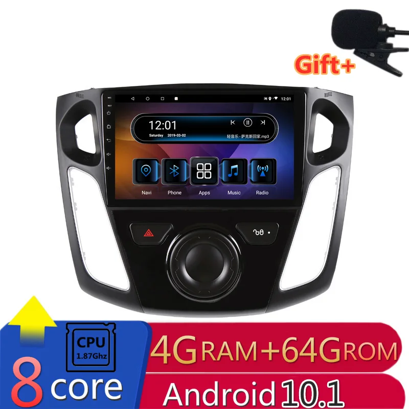 9" 4G RAM 8 cores Android Car DVD GPS Navigation For Ford Focus 2012 2013 2014 2015 audio stereo car radio headunit bluetooth |