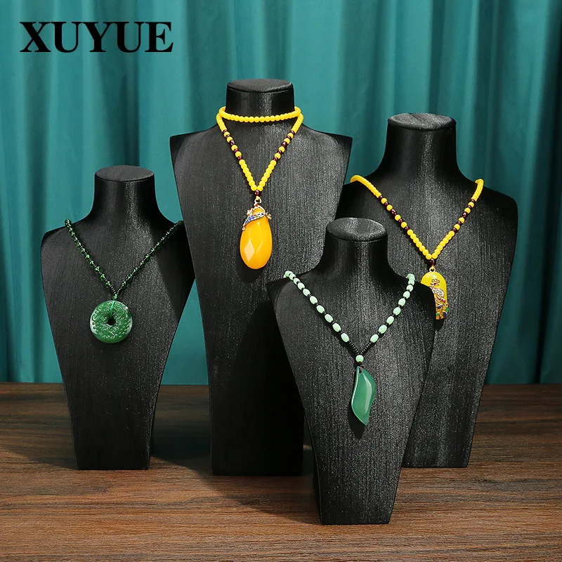 New jewelry props black Thai silk model display stand portrait necklace neck jade jewelry display stand in stock