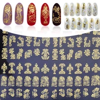 108pcssheet 3d nail stickers gold transfer adhesive water decal nail art decorations 1 sheetlot polish manicure sticker 9 11