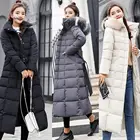Модное зимнее пальто, женские куртки, толстые хлопковые парки с большим меховым поясом и капюшоном, длинные хлопковые пальто, теплая ветровка, Женская облегающая верхняя одежда