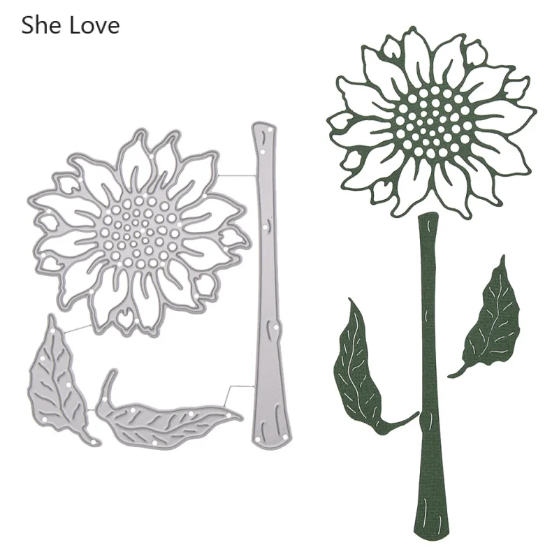 Chzimade Подсолнечник металлический Трафаретный вырубной штамп штампы для Diy