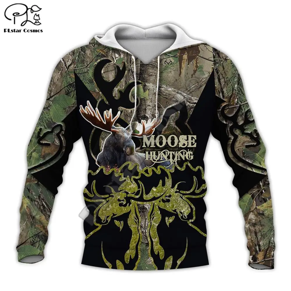 

Men Unisex Animal Camo Moose Hunting Hunter Hoodies Causal Pullover Fashion 3D Print Zipper/Sweatshirt/Jacket harajuku tracksuit