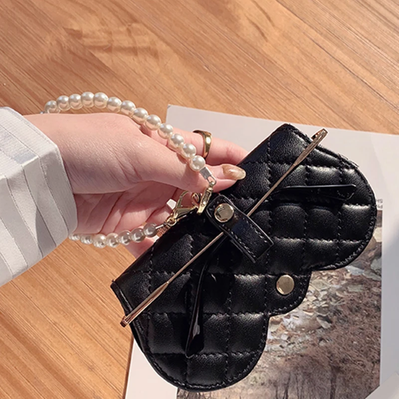 Чехол для очков из натуральной кожи с волнистым узором мультяшная сумка