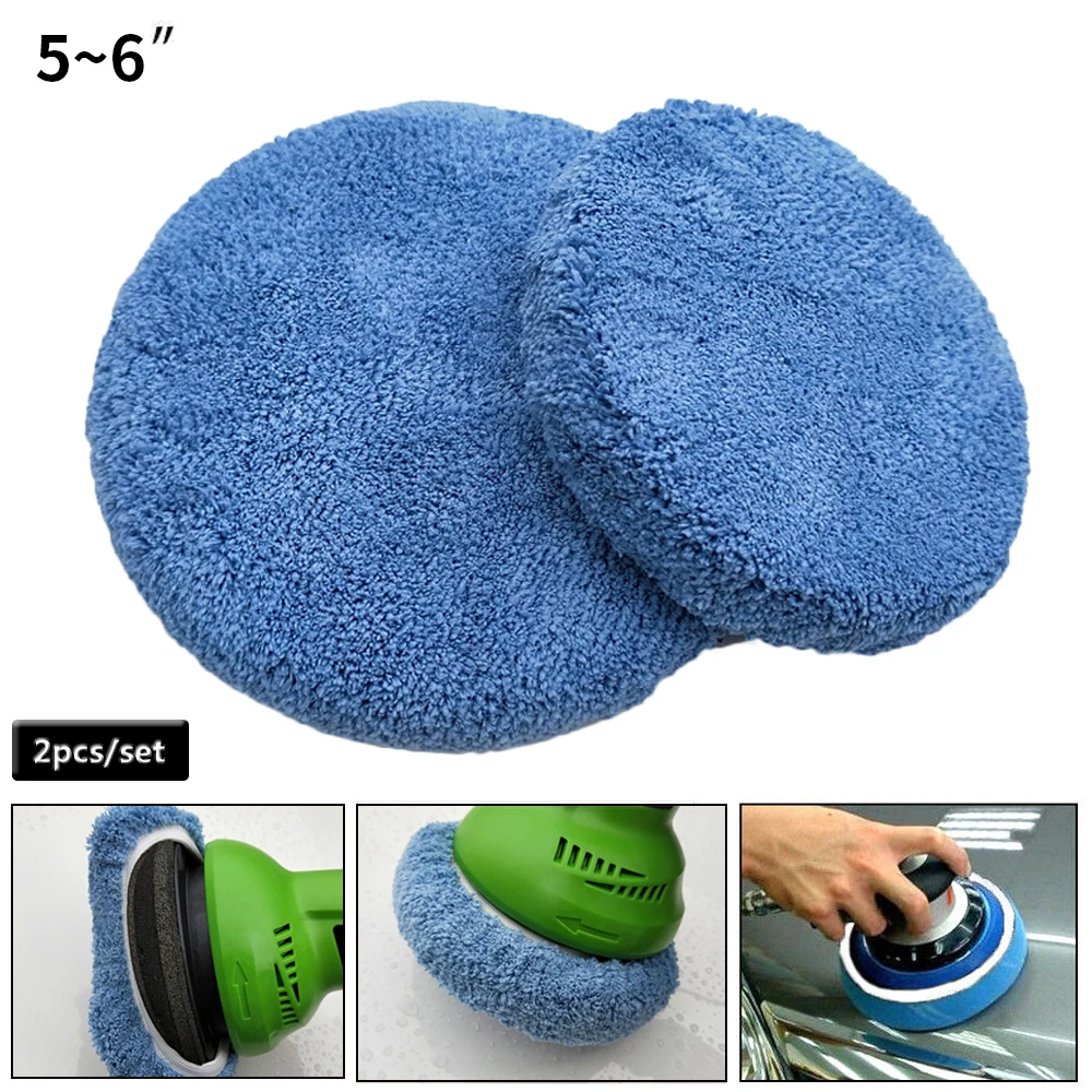 

2/5 Pcs Furniture Car Polisher Pads Buffering Wax Bonnet Microfiber Coral Fleece Polishing Cleaning Cushions Household Scouring