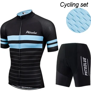 Cycling Set Phtxolue, набор для велоспорта, Мужская одежда для велоспорта, одежда для велоспорта, дышащая, анти-УФ, комплект одежды для велоспорта, костюм для велоспорта, комплекты из Джерси - Цвет: Cycling Set