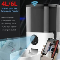 4l6l large automatic pet feeder smart voice recorder app control timer feeding cat dog food dispenser wifivideo version
