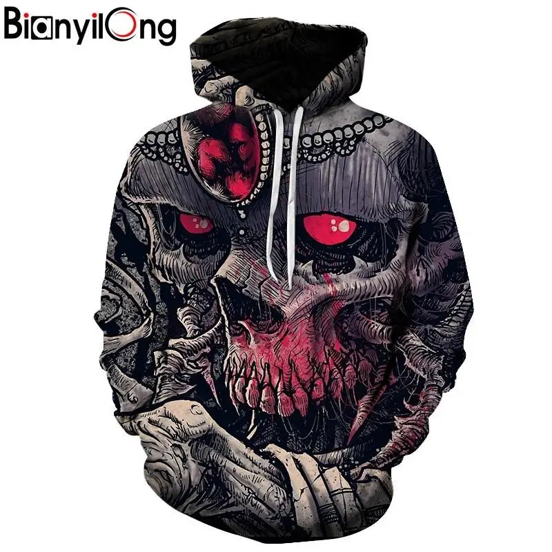 Лидер продаж осенние толстовки с принтом черепа и красных глаз для бодибилдинга