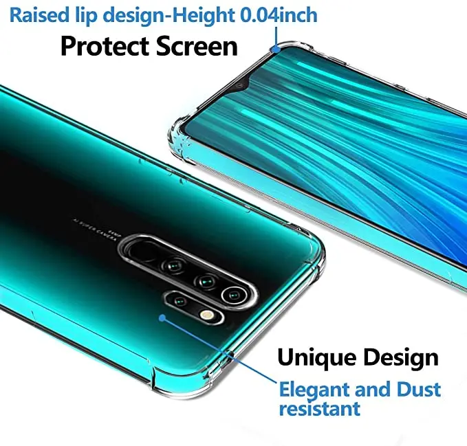 Чехол для Xiaomi Mi Redmi Note 9 8 Pro Max Прозрачный чехол телефона Ультратонкий мягкий