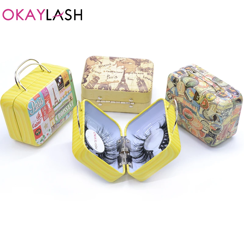OKAYLASH 2020 новейший дизайн стальной чемодан для ресниц милый упаковка модный мини