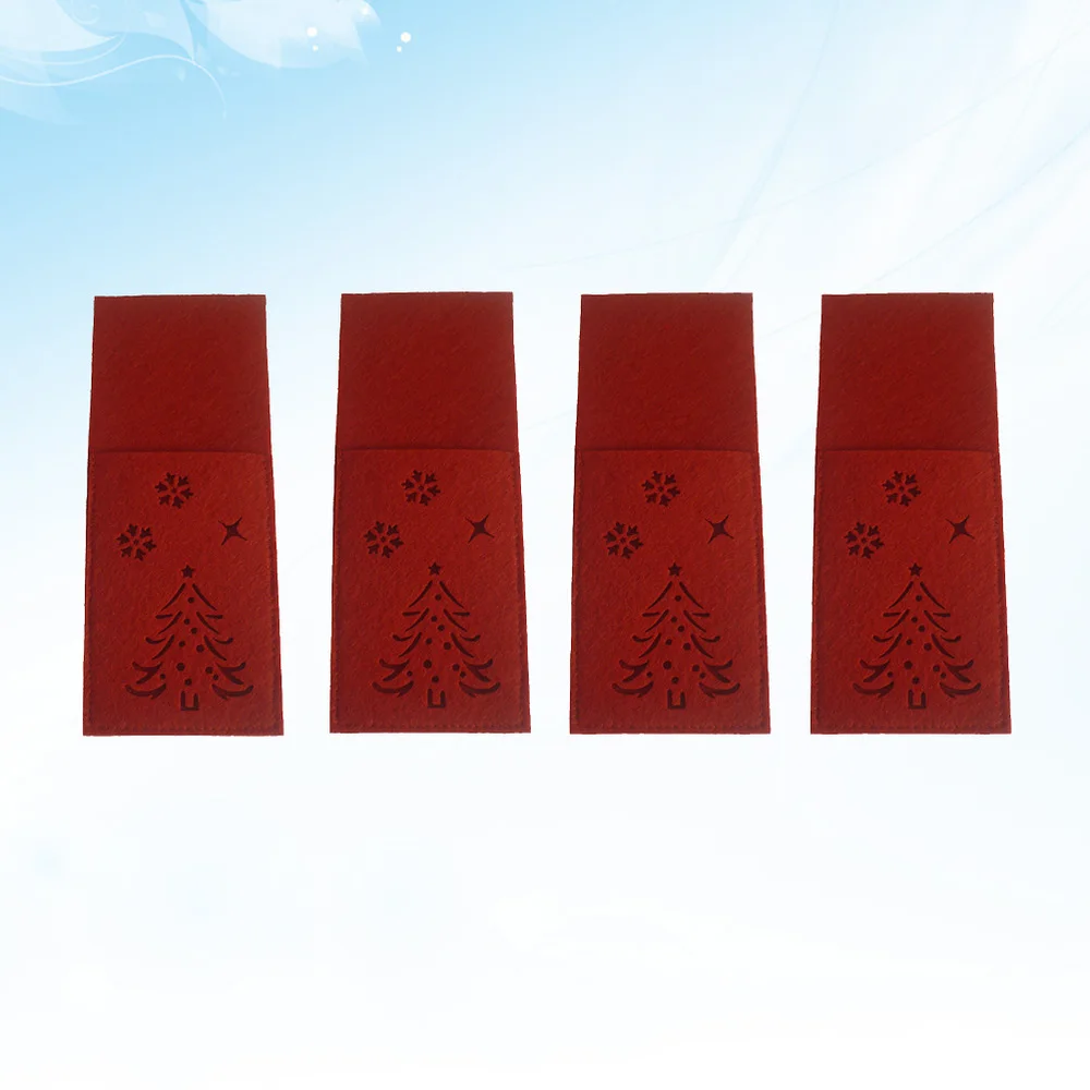 4 шт. Красный Держатель для рождественской посуды выдалбливают Снежинка и