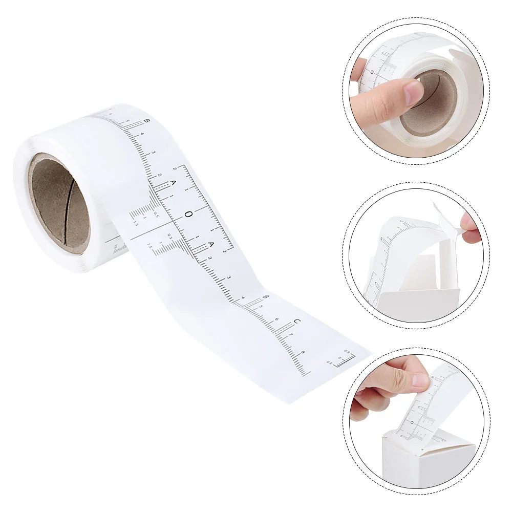 

1 рулон практичных одноразовых трафаретов для бровей, линейка, клейкая наклейка, белый цвет