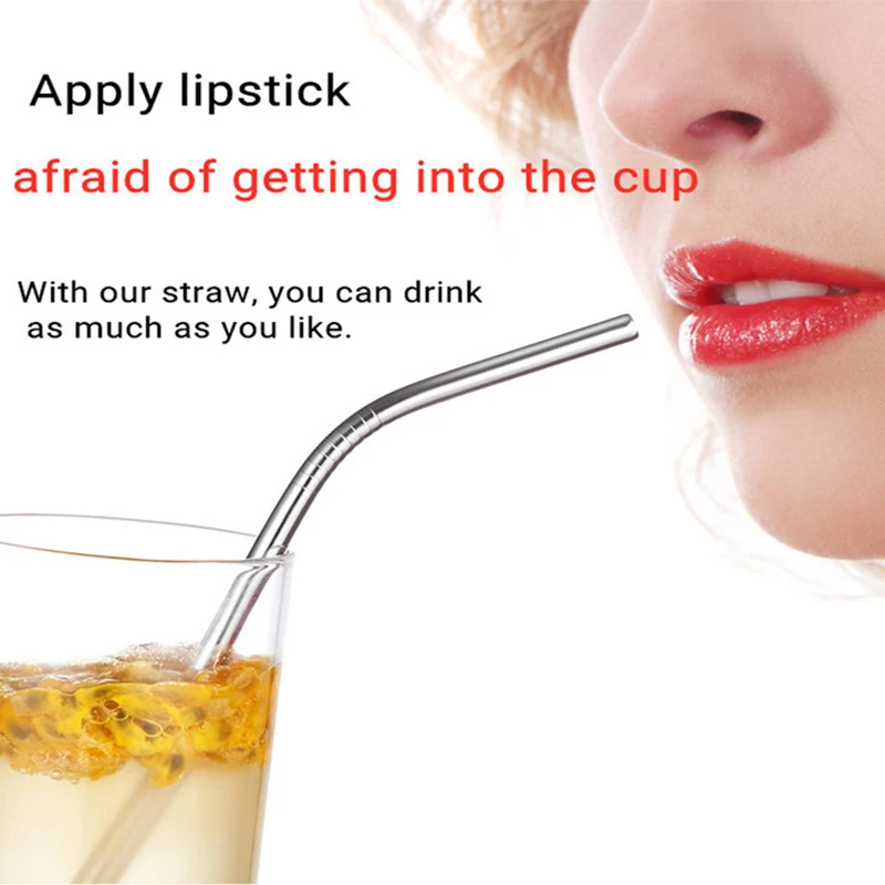 100 шт. металлические соломинки можно повторно использовать 304 трубы из