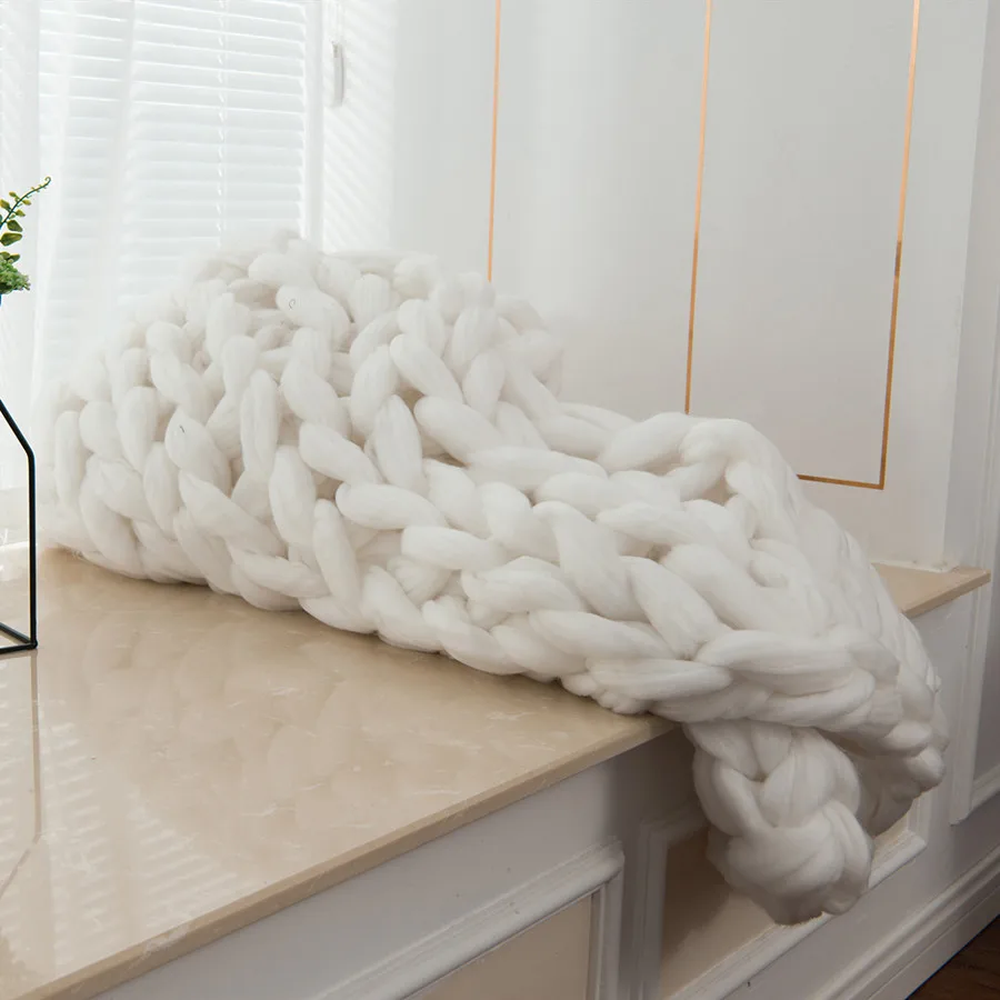 Вязаное одеяло s пряжа вязаное ручная вязка мягкое теплое крупное дешевое