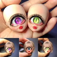 new bjd doll head lovely 16 bjd dolls diy makeup one eyed baby head with colorful eyes doll accessories creativity gifts