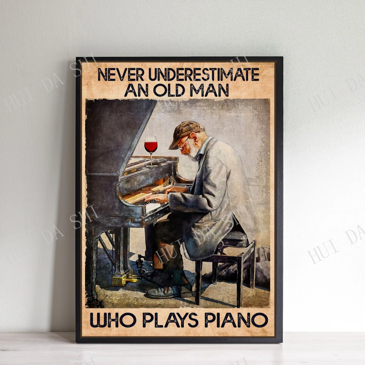 

Never underestimate and old man who plays piano poster, Piano Poster, Piano Chords Poster, Old man playing piano Gift, Piano